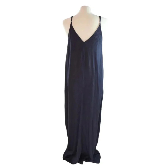 Love Stitch Women's Minimalist Flowy Maxi Dress Porpoise Grey Gauzy Small / Med - Picture 3 of 6